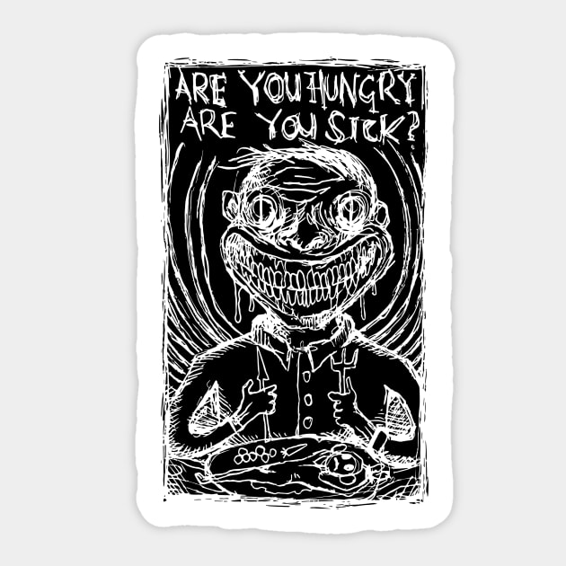 Are You Hungry - We suck Young Blood Illustrated Lyrics - Inverted Sticker by bangart